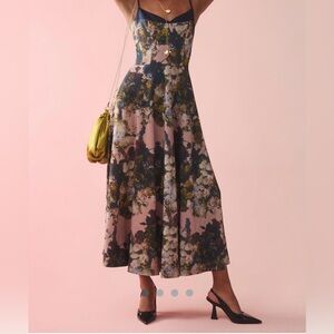 🌷💐Anthropologie ASTU Corset Floral Midi Dress | NWT | Size M🌷💐